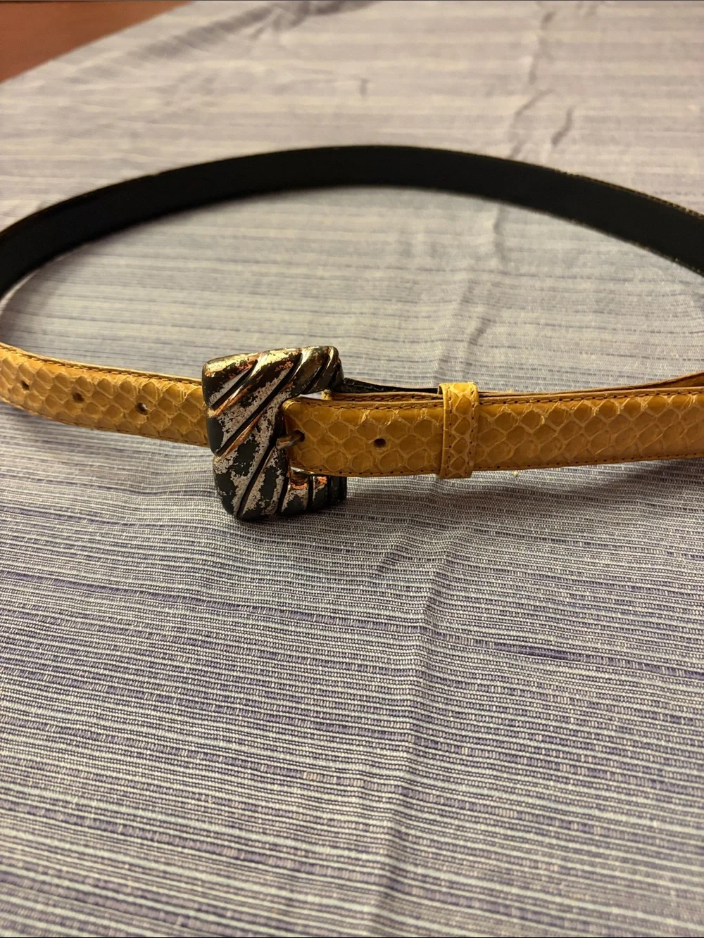 Vintage Tan Snakeskin leather belt
